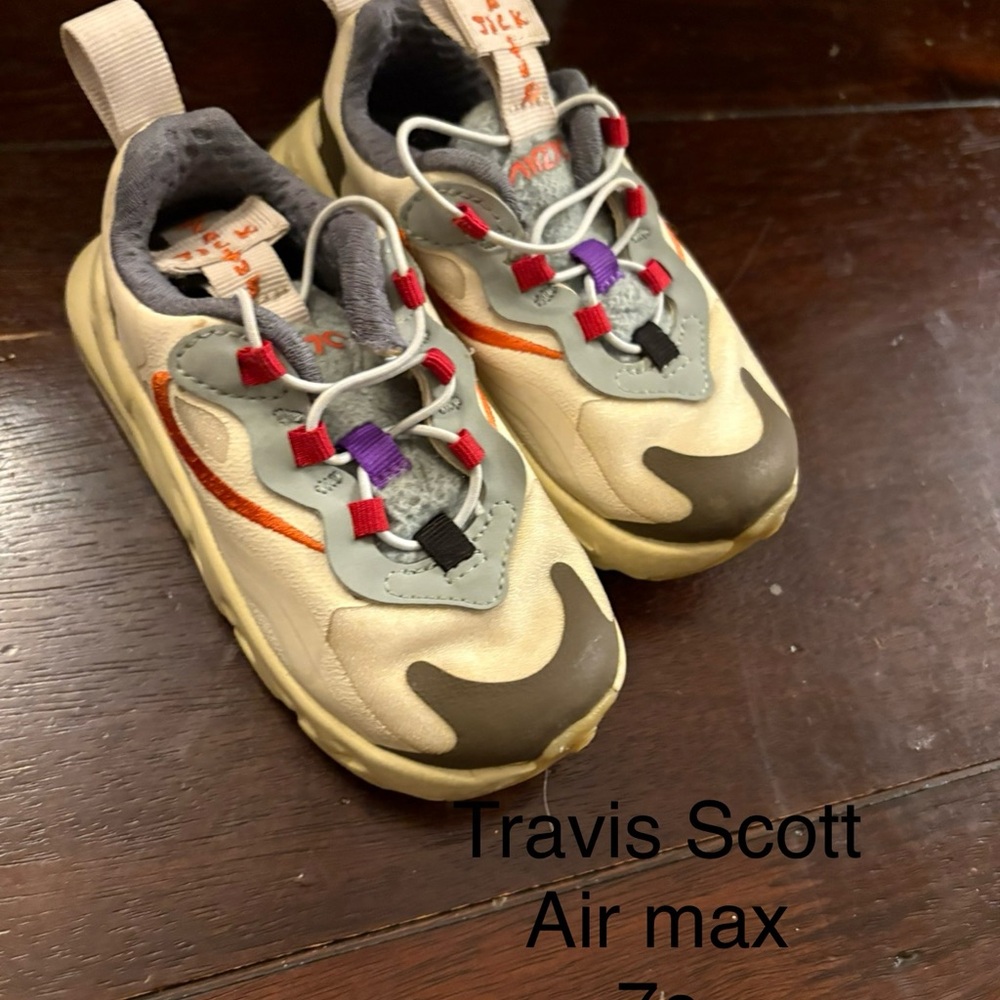 Travis Scott Kids Sneakers - Cream, Orange, and Purple